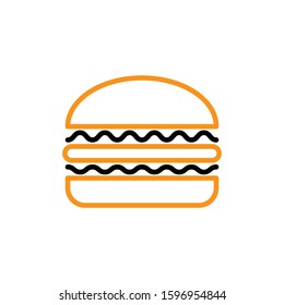 Burger icon. Line and two colour design template