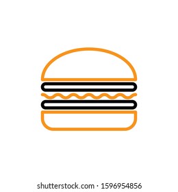 Burger icon. Line and two colour design template