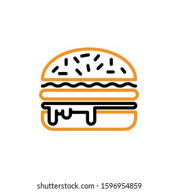 Burger icon. Line and two colour design template