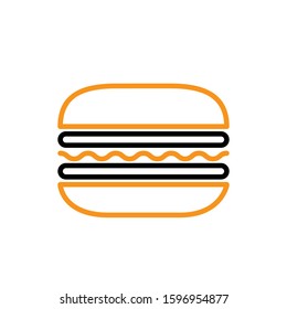Burger icon. Line and two colour design template