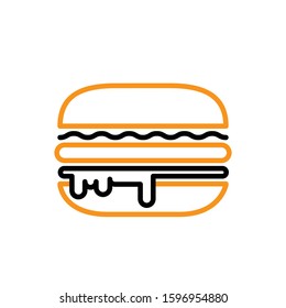 Burger icon. Line and two colour design template