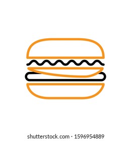 Burger icon. Line and two colour design template