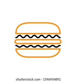 Burger icon. Line and two colour design template