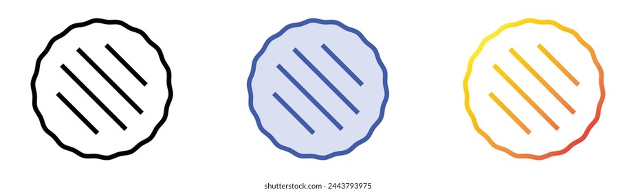 burger icon. Linear, Blue Fill and Gradient Style Design Isolated On White Background