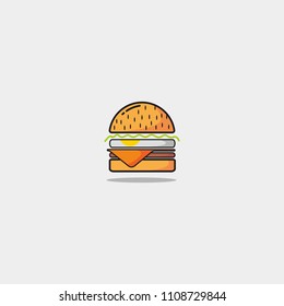 burger icon logo design