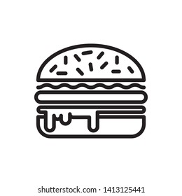 Burger Icon Logo Design Template Stock Vector (Royalty Free) 1413125441 ...