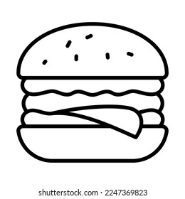 Burger Icon Logo Design Vector Template Illustration Sign And Symbol Pixels Perfect