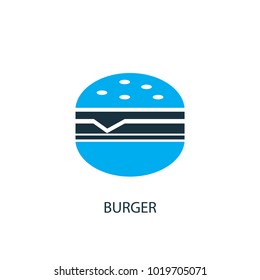 Burger icon. Logo element illustration. Burger symbol design from 2 colored collection. Simple Burger concept. Can be used in web and mobile.