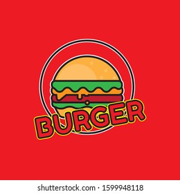 Burger icon or logo. Flat design style