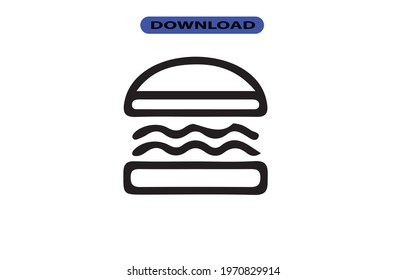 Burger icon or logo high resolution
