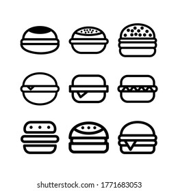 burger icon or logo isolated sign symbol vector illustration - Collection of high quality black style vector icons
