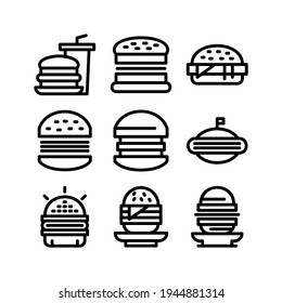 burger icon or logo isolated sign symbol vector illustration - Collection of high quality black style vector icons
