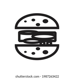 burger icon or logo isolated sign symbol vector illustration, vector illustration with high quality black outline.