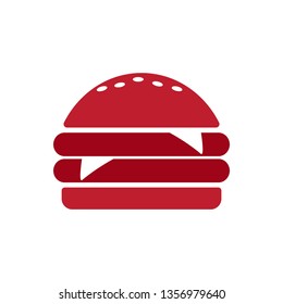 Burger icon or logo line style. Fast food icon. Burger vector silhouette