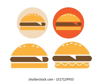 Burger icon or logo line style. Fast food icon. Burger vector silhouette