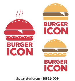 Burger icon or logo line style. Fast food icon. Burger vector silhouette