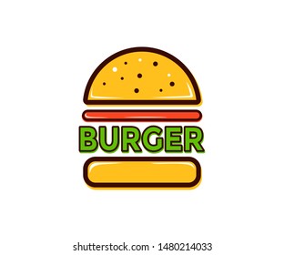 Burger Icon Logo. Modern Design Vector Illustration