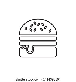 burger icon logo vector design template
