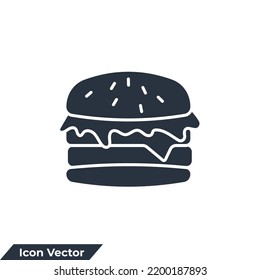 burger icon logo vector illustration. hamburger symbol template for graphic and web design collection