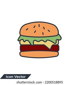 ilustración vectorial del logotipo del icono de la hamburguesa. plantilla de símbolo de hamburguesa para colección de diseño gráfico y web