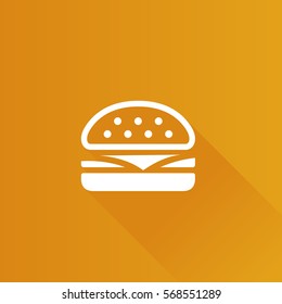 Burger icon in Metro user interface color style. Fast food junk American