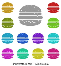 burger icon in multi color. Simple glyph vector of Fast food set for UI and UX, website or mobile application