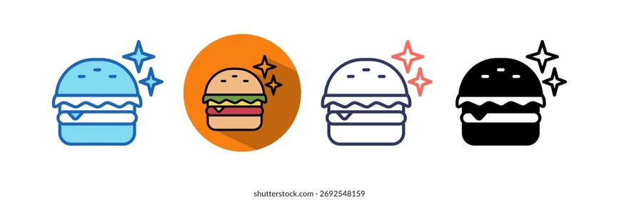 Ilustración vectorial multiestilo Burger Icon