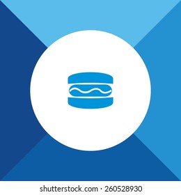 Burger Icon on Blue Background. Eps-10.