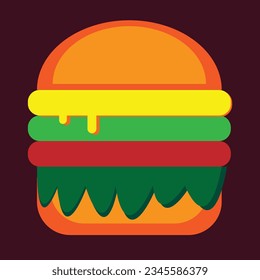 Icono de Burger sobre fondo marrón, icono fácilmente editable para su diseño, ilustración de arte vectorial