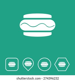 Burger Icon on Flat UI Colors with Different Shapes. Eps-10.