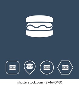 BURGER Icon on Flat UI Colors with Different Shapes. Eps-10.