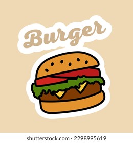 Burger icon on light coffee background