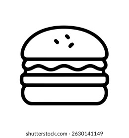 Ícone de hambúrguer no vetor de fundo branco
Ícone vetorial da comida dos EUA
