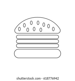 burger icon on the white background. Vector illustration