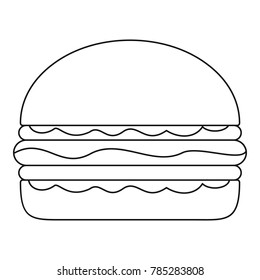 Burger icon. Outline illustration of burger vector icon for web