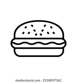 burger icon. Outline style design isolated on white background