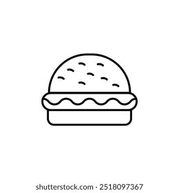 burger icon. Outline style design isolated on white background