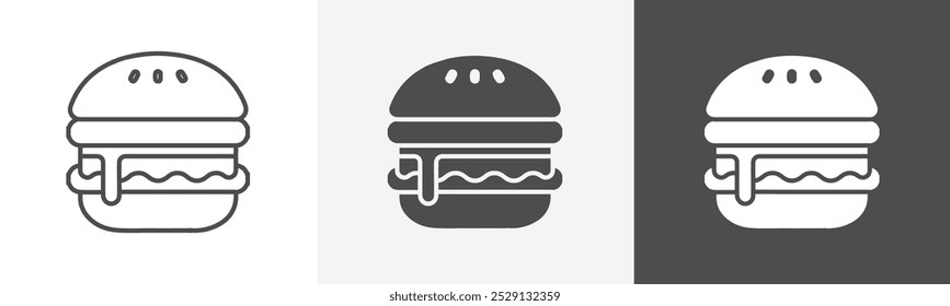 burger icon Outline symbol set