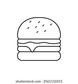 Burger icon Outline vector line symbol