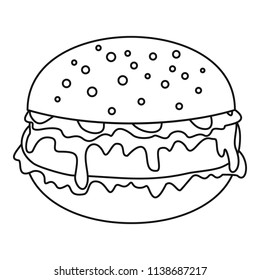 Burger icon. Outline burger vector icon for web design isolated on white background
