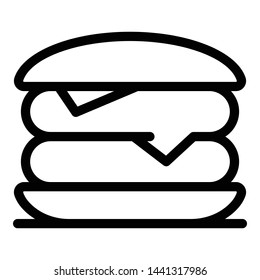 Burger icon. Outline burger vector icon for web design isolated on white background