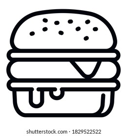 Burger icon. Outline burger vector icon for web design isolated on white background