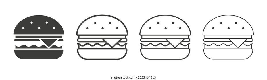 Burger icon pack. vector illustration