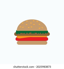 Burger Icon. Sandwich Symbol  - Vector.