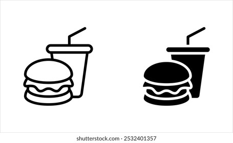 Conjunto de iconos de hamburguesa. Símbolo de hamburguesa de queso. Ilustración vectorial sobre fondo blanco