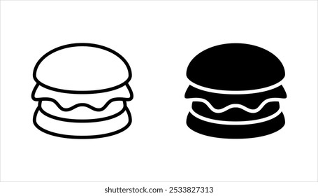 Burger icon set. cheese burger Symbol. vector illustration on white background