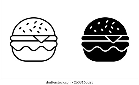 Burger icon set. cheese burger Symbol. hamburger sign. for mobile concept and web design. vector illustration on white background