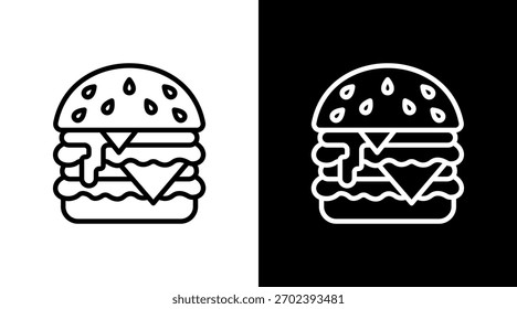 Hamburguesa con diseño de conjunto de iconos
