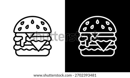 Burger With Icon Set Design