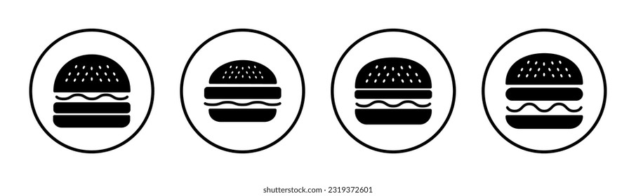 Burger icon set illustration. burger sign and symbol. hamburger